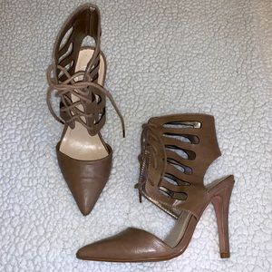 Tan Lace Up Heels
